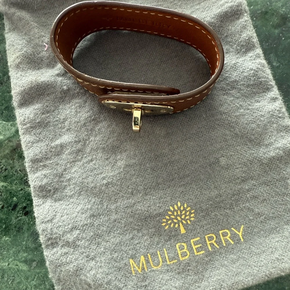 Mulberry leather and yellow gold tone Baywater Bracelet EUC - Picture 7 of 7